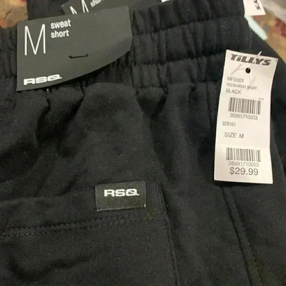 RSQ Mens Black Sweat Shorts M - Picture 4 of 4